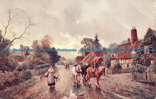 R061348 Alte Postkarte. Country Life. Dorf. Faulkner. 1916