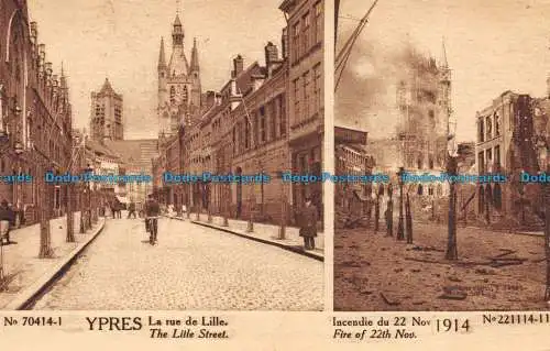 R060874 Ypern. Die Straße von Lille. Feuer vom 22. November 1915. B. Hopkins