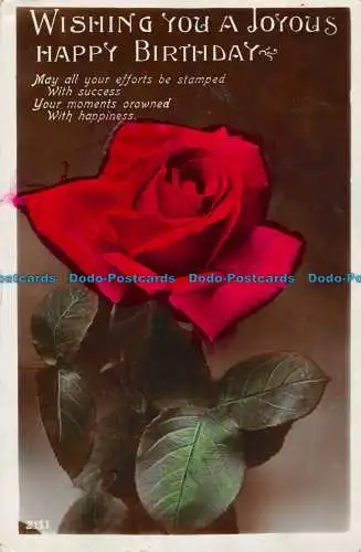 R062003 Grußpostkarte. Ich wünsche Ihnen alles Gute zum Geburtstag. Rote Rose. Regent