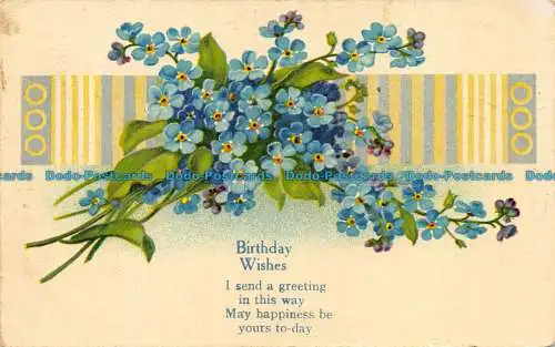 R061718 Grußpostkarte. Geburtstagswünsche. Blumen. Excelsior. 1915