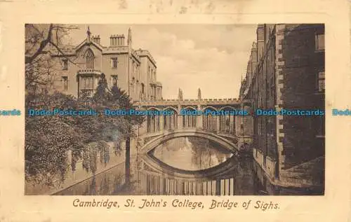 R062299 Cambridge. St. Johns College. Seufzerbrücke. Frith