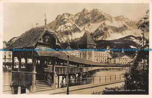 R062319 Luzern. Kapellbrucke und Pilatus. Photoglob