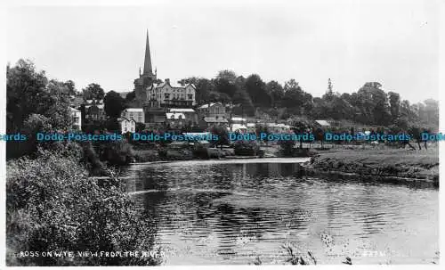 R062337 Ross on Wye. Blick vom Fluss. Photochrom