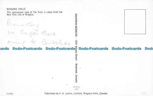 R063670 Niagarafälle. Von der New Yorker Seite des Niagara. F.H. Leslie
