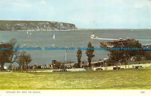 R063077 Swanage Bay from the Downs. Jarrold. Nr. 13397. RP. 1972