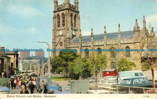 R064692 Pfarrkirche und Markt. Stockport. Dennis. 1977