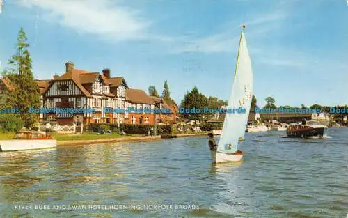 R064174 River Bure and Swan Hotel. Horning Norfolk Broads. Lachs. 1972