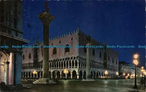 R065206 Venedig. Der Herzogspalast bei Nacht