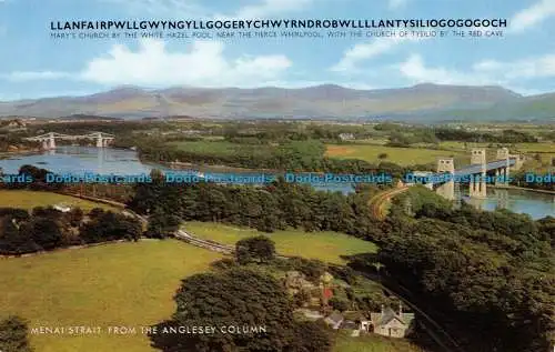 R064848 Menai-Straße von der Anglesey-Säule. Lachs