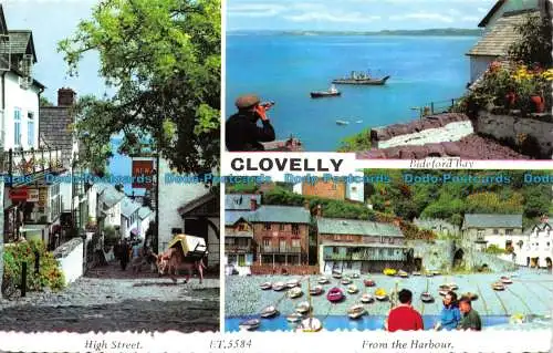 R065332 Clovelly. Multi-View. Bamforth. 1986