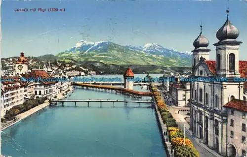 R076605 Luzern mit Rigi. Photoglob. 1953