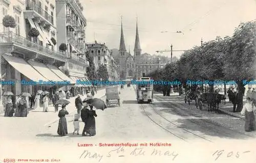 R077204 Luzern. Schweizerhofquai mit Hofkirche. Photoglob