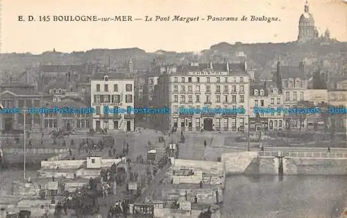 R076762 Boulogne sur Mer. Le Pont Marguet. Panorama von Boulogne. E. Dejonghe. Im