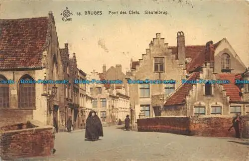 R076883 Brügge. Schlüsselbrücke. Sleutelbrug. Globus. 1914