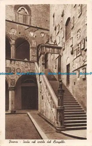 R076894 Florenz. Treppe im Hof des Bargello. Firma Unschuldige und Söhne