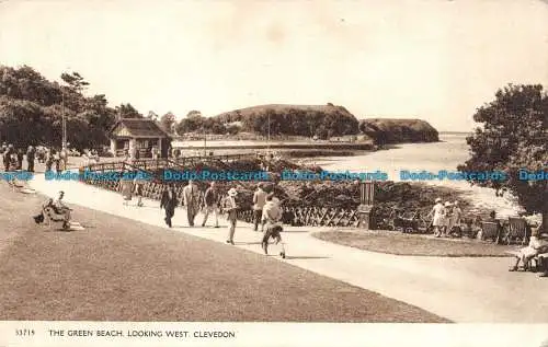 R075219 Der grüne Strand. Blick nach Westen. Clevedon. Harvey Barton. 1957