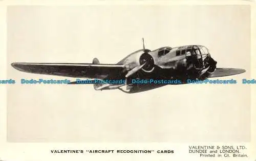 R076033 Valentinstag Flugzeug-Erkennungskarten. Valentinstag. Der Eignungstest S