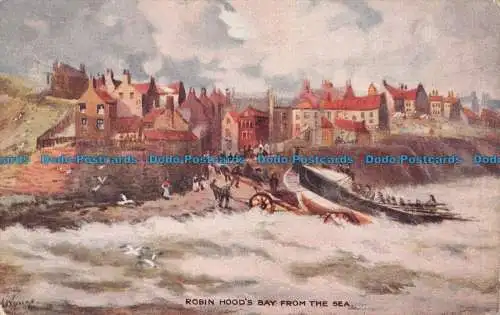 R076037 Robin Hoods Bay aus dem Meer. J.T.R. Serie. 1920