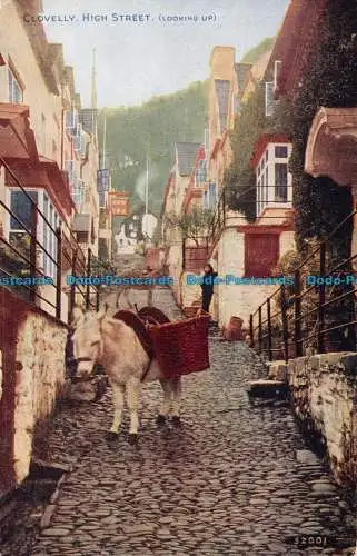 R076933 Clovelly. High Street. Celesque-Serie. Photochrom