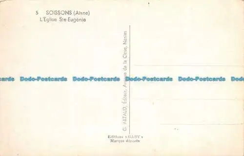 R076053 Soissons. Aisne. LEglise St. Eugenie. G. Artaud. Gaby