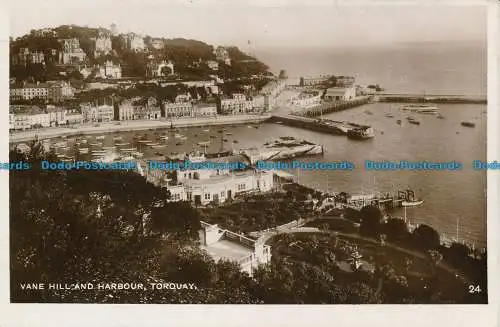 R077515 Vane Hill and Harbour. Torquay. RP. 1931