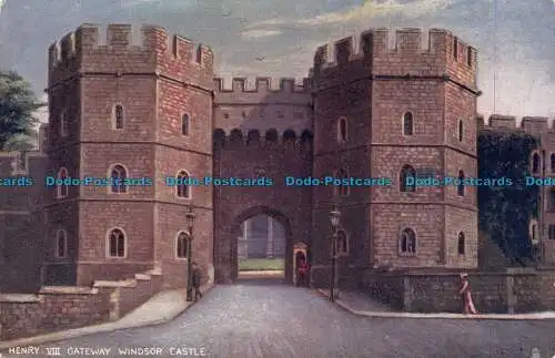 R076099 Henry VIII Gateway. Windsor Castle. Tuck. Öle. 6164