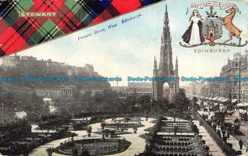 R077009 Stewart. Princes Street. West Edinburgh. B. und R. Serie. 1912