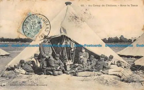 R077555 Im Camp de Chalons. Unter dem Zelt. Militärbuchhandlung Guerin. 1906