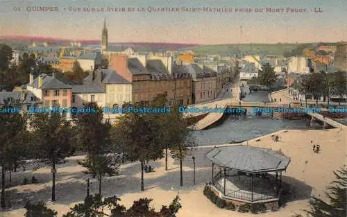 R076247 Quimper. Blick auf den Steir und das Quartier Saint Mathieu vom Mont Fru