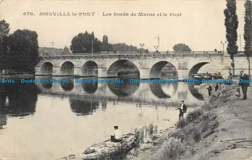 R077660 Joinville le Pont. Die Ufer der Marne und die Brücke. 1914