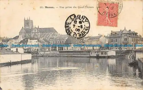 R077661 Mahlzeiten. Aufnahmeansicht des Quai Thiers. 1906. Ch. D. Mahlzeiten