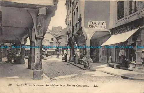 R077678 Dinan. Das Untergeschoss der Häuser in der Rue des Cordeliers. LL. Levy und Neur