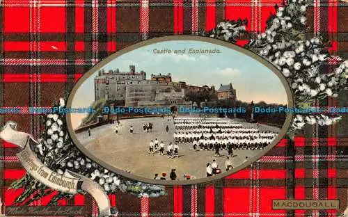 R077777 Schloss und Esplanade. Macdougall. Edinburgh. Serie I. Tuck. gerahmtes Edelstein