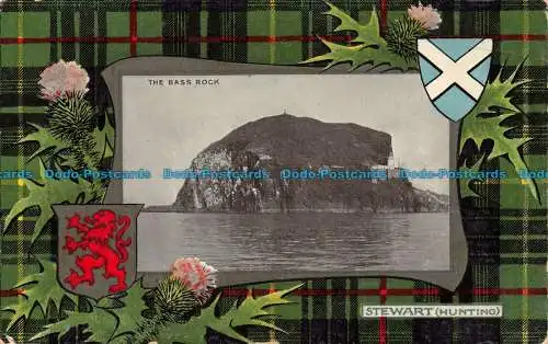 R077848 The Bass Rock. Stewart. Jagd. Hartmanns echte glänzende Tartan-Serie. Th