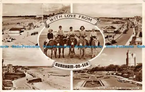 R078341 Mit Liebe von Burnham on Sea. RP. 1955. Multi View