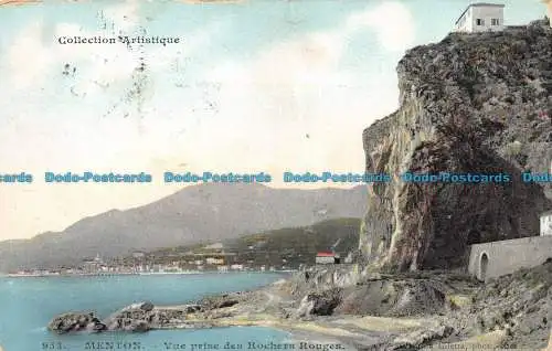 R078573 Menton. Aufnahme der Roten Felsen. Weste. 1910