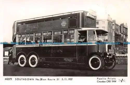 R078728 M2379. Southdown Nr. 28 auf der Route 31. 1927. Pamlin Printgs