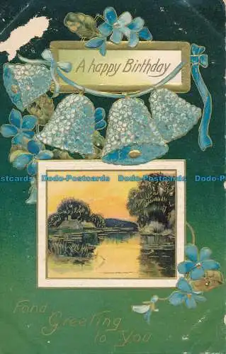 R078600 Grußpostkarte. Alles Gute zum Geburtstag. Davidson Bros. 1910