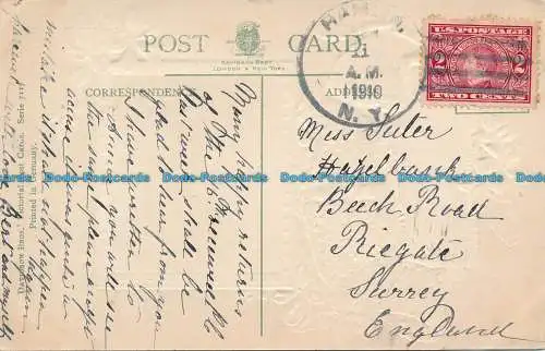 R078600 Grußpostkarte. Alles Gute zum Geburtstag. Davidson Bros. 1910