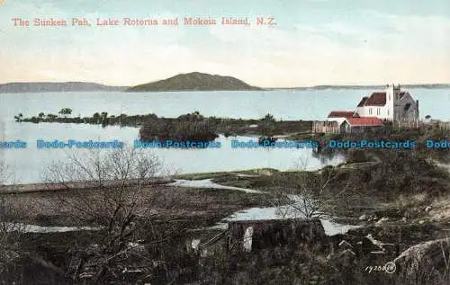 R079013 Der versunkene Pah. Lake Rotorua und Mokoia Island. Nr. Z. Valentinstagsserie