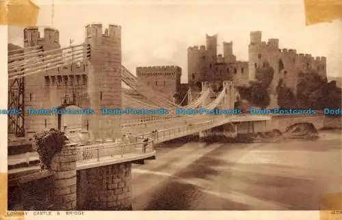 R079102 Conway Castle und Brücke. Photochrom. 1933