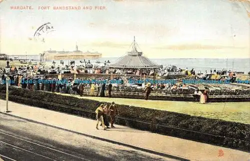 R079135 Margate. Fort Bandstand und Pier. Tuck. Postkarte Serie 4790 ansehen. 1912