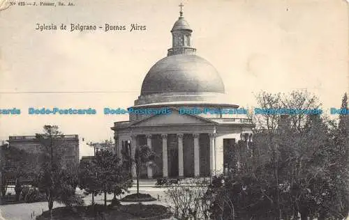 R079162 Nr. 425. J. Peuser. Kirche von Belgrano. Buenos Aires