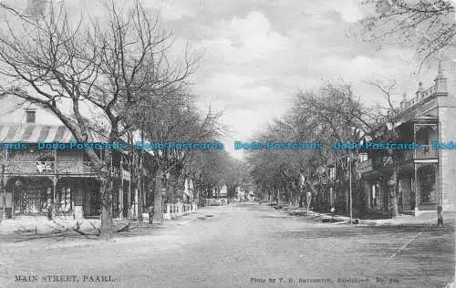 R079275 Main Street. Paarl. T.D. Ravenscrolt. Kameraserie. 1906