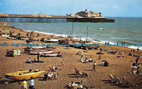 R081638 Strand- und Palastpier. Brighton. Roberts und Wrate. Plastichrom. Farbe