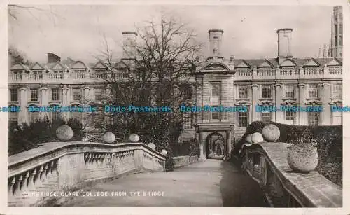 R080478 Cambridge Clare College von der Brücke. Stiefel Cash. RP. 1907