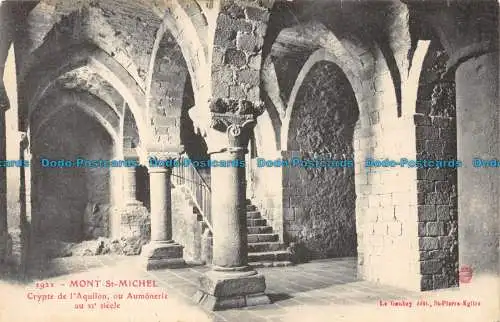 R082198 Mont St. Michel. Krypta des Aquilon oder Almosen im 11. Jahrhundert