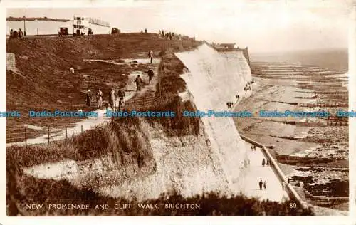 R080604 Neue Promenade und Klippenwanderung. Brighton. Excel-Serie. RP. 1938