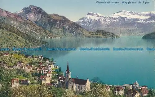 R081785 Vierwaldstattersee. Weggis und die Alpen. E. Goetz