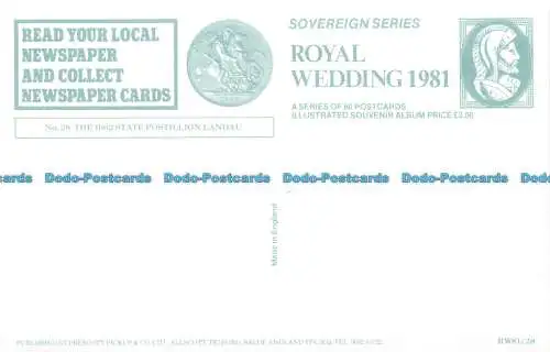 R082272 Das 1902 Staatliche Postillion Landau. Königliche Hochzeit